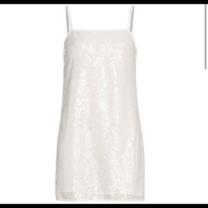 STAUD White Sequin Mini Dress Size 8 NWT